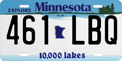MN license plate 461LBQ