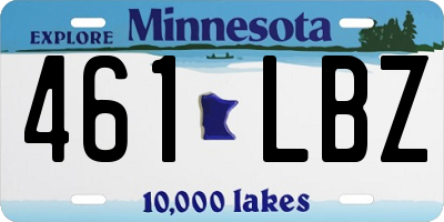 MN license plate 461LBZ