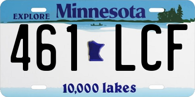 MN license plate 461LCF