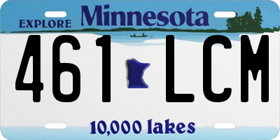 MN license plate 461LCM