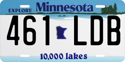 MN license plate 461LDB