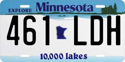 MN license plate 461LDH