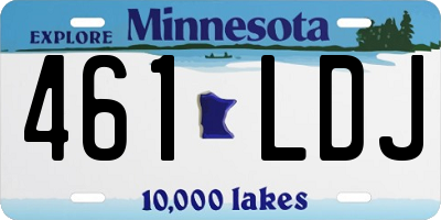 MN license plate 461LDJ
