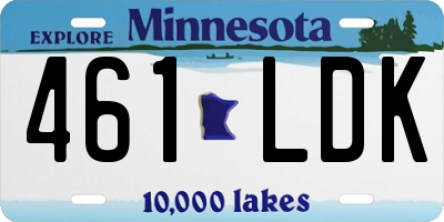 MN license plate 461LDK