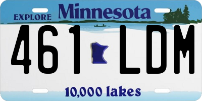 MN license plate 461LDM