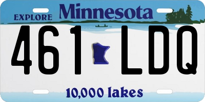 MN license plate 461LDQ
