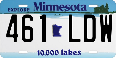 MN license plate 461LDW