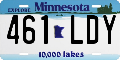 MN license plate 461LDY