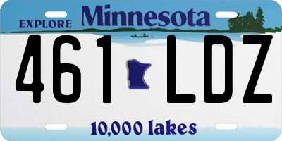 MN license plate 461LDZ