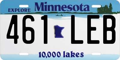 MN license plate 461LEB