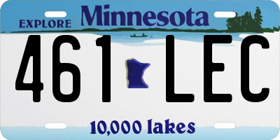 MN license plate 461LEC