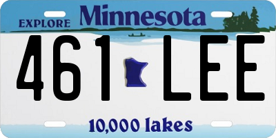 MN license plate 461LEE