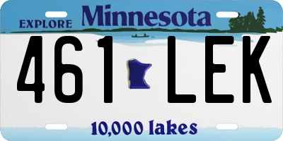 MN license plate 461LEK