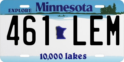MN license plate 461LEM