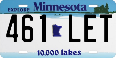 MN license plate 461LET