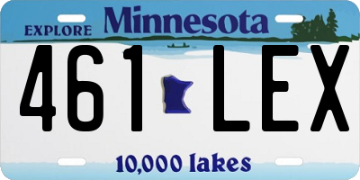 MN license plate 461LEX
