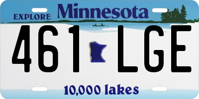 MN license plate 461LGE