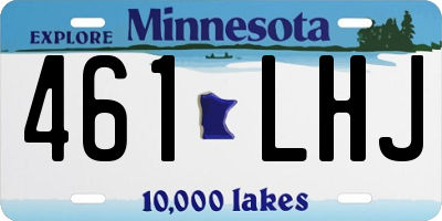 MN license plate 461LHJ