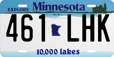 MN license plate 461LHK