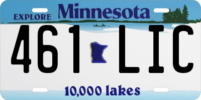 MN license plate 461LIC
