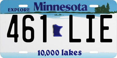 MN license plate 461LIE