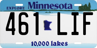 MN license plate 461LIF