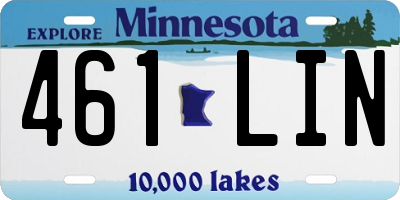 MN license plate 461LIN