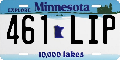 MN license plate 461LIP