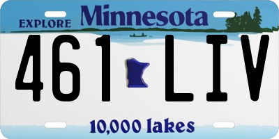 MN license plate 461LIV