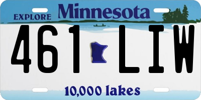 MN license plate 461LIW