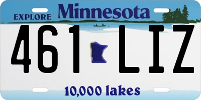 MN license plate 461LIZ