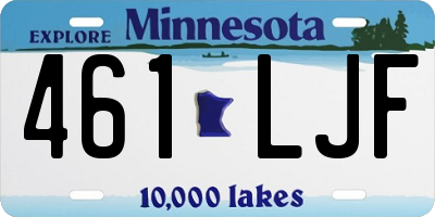 MN license plate 461LJF