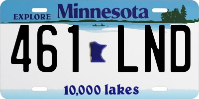 MN license plate 461LND