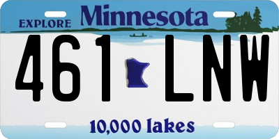 MN license plate 461LNW