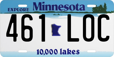 MN license plate 461LOC