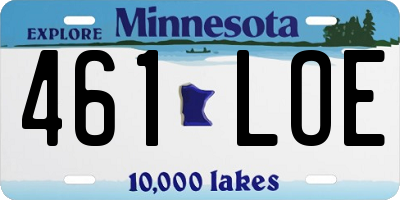 MN license plate 461LOE