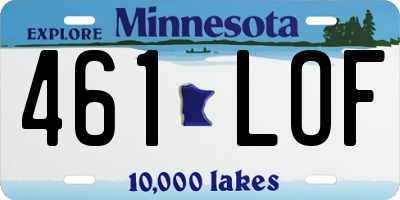 MN license plate 461LOF