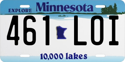 MN license plate 461LOI