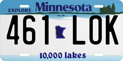 MN license plate 461LOK