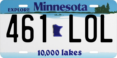 MN license plate 461LOL