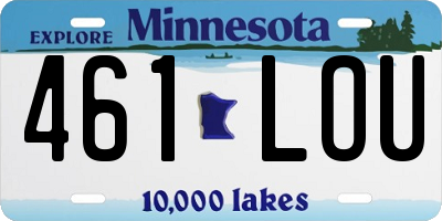 MN license plate 461LOU