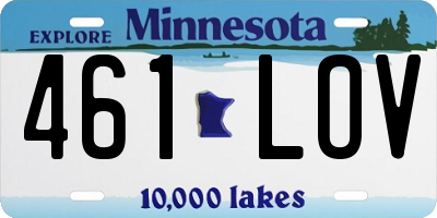 MN license plate 461LOV