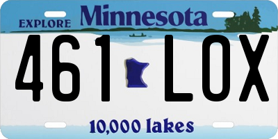 MN license plate 461LOX
