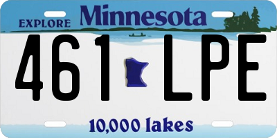 MN license plate 461LPE