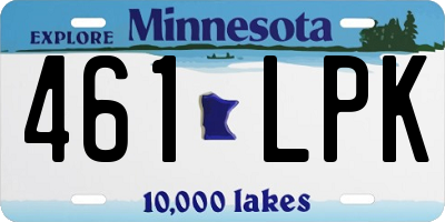 MN license plate 461LPK