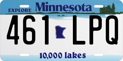 MN license plate 461LPQ