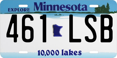 MN license plate 461LSB