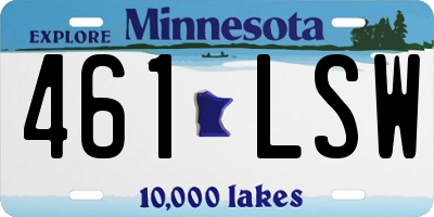 MN license plate 461LSW