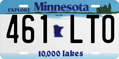 MN license plate 461LTO