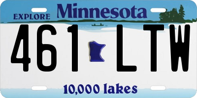 MN license plate 461LTW